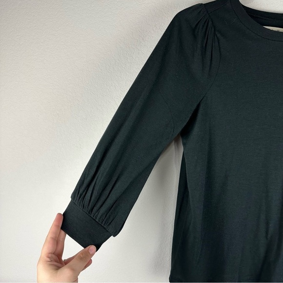 Madewell Black Avrina 3/4 Length Sleeve Top Size Small - Picture 2 of 6